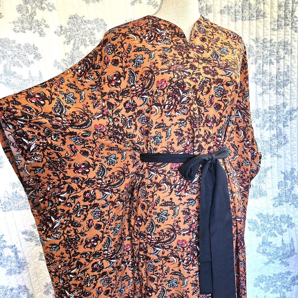 Caftan Reddish Brown Floral S to Plus New - Picture 1 of 9